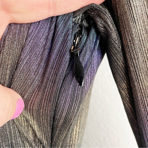 Retrofete Harmony Metallic Belted Ruffle Maxi Dress Medium - Picture 7 of 10